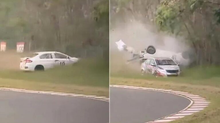 रेसिंग ट्रैक का ये वीडियो देख सिहर उठेंगे आप, कार के उड़े परखच्चे,रेसर की मौत