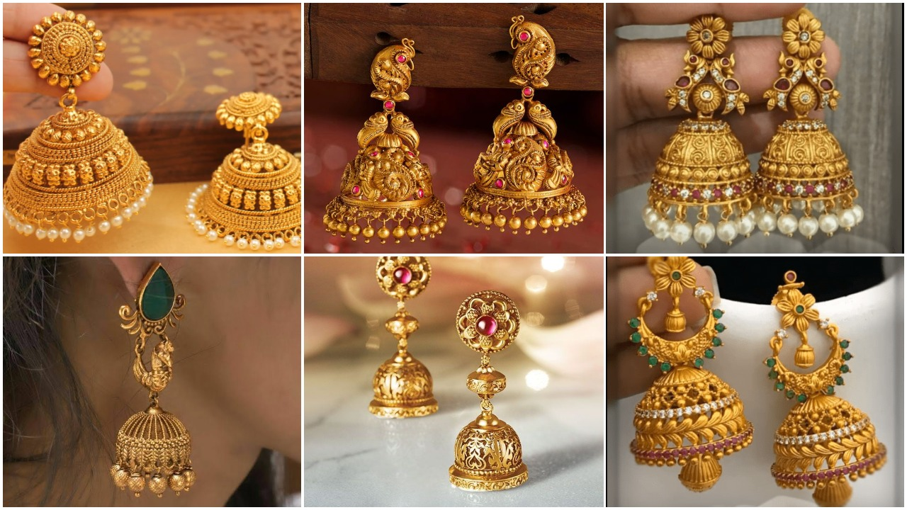 Gold jhumka hot sale ka design