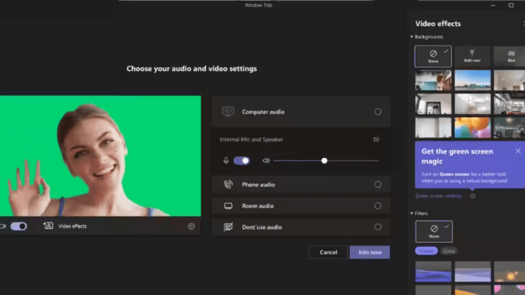 green screen feature