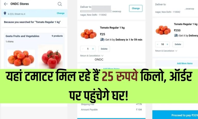 ONDC: 25 रुपये किलो में इस ऐप पर धड़ल्ले से बिक रहे हैं टमाटर,ऑर्डर करते ही घर हो जाएंगे डिलीवर,तुरंत पढ़ें डिटेल